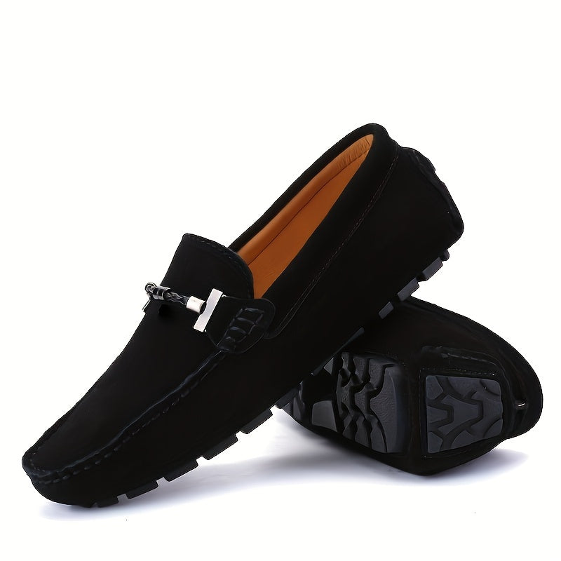 Men's Trendy Breathable Slip On Lace Free Loafers, Causal Outdoor Walking Shoes