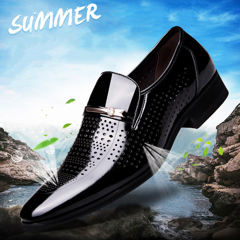 Breathable Men's Hollow Business Shoes Casual Comfortable Versatile Trendy Fashion Soft Bottom Four Seasons/dress Shoes