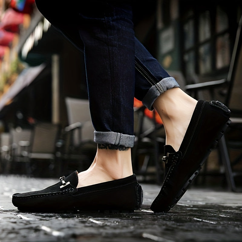 Men's Trendy Breathable Slip On Lace Free Loafers, Causal Outdoor Walking Shoes