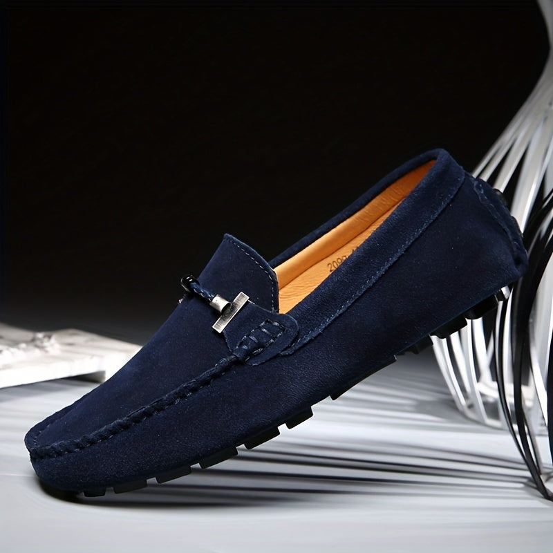 Men's Trendy Breathable Slip On Lace Free Loafers, Causal Outdoor Walking Shoes