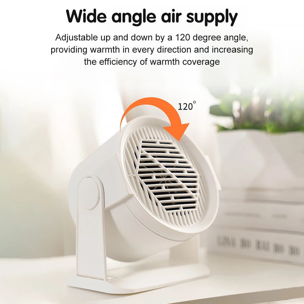 Portable Desktop Electric Heater for Home and Office, Mini Warm Air Fan for Desk Use and Foot Warmer for Cozy Comfort
