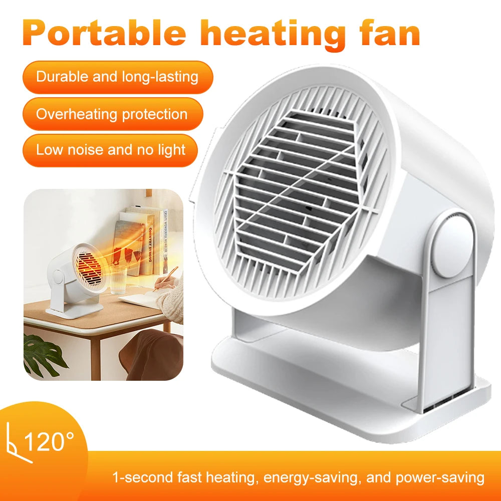 Portable Desktop Electric Heater for Home and Office, Mini Warm Air Fan for Desk Use and Foot Warmer for Cozy Comfort
