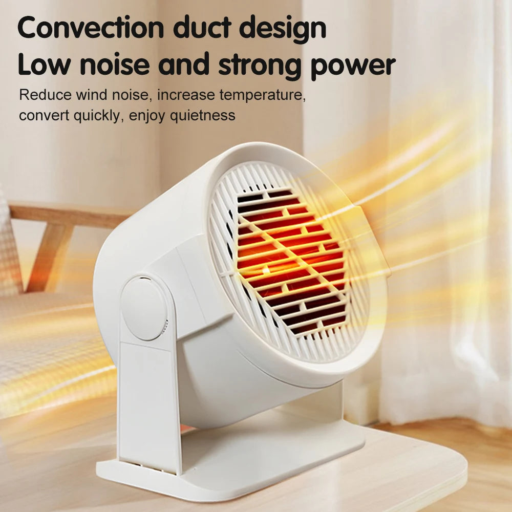 Portable Desktop Electric Heater for Home and Office, Mini Warm Air Fan for Desk Use and Foot Warmer for Cozy Comfort