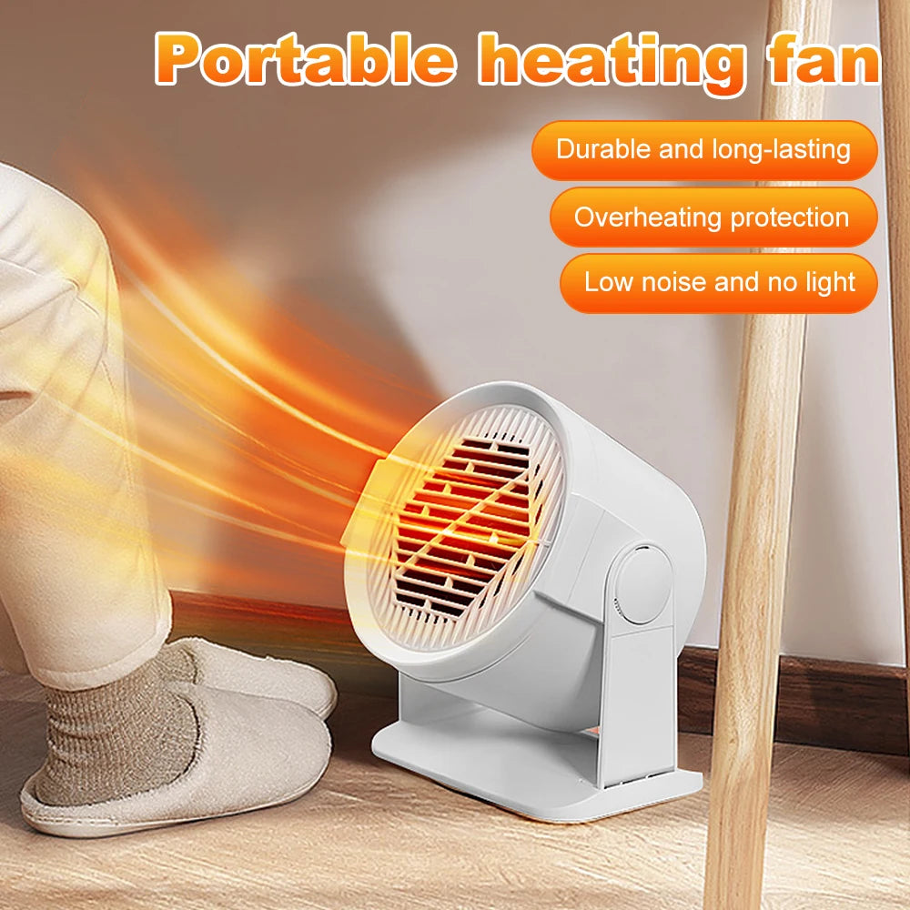 Portable Desktop Electric Heater for Home and Office, Mini Warm Air Fan for Desk Use and Foot Warmer for Cozy Comfort