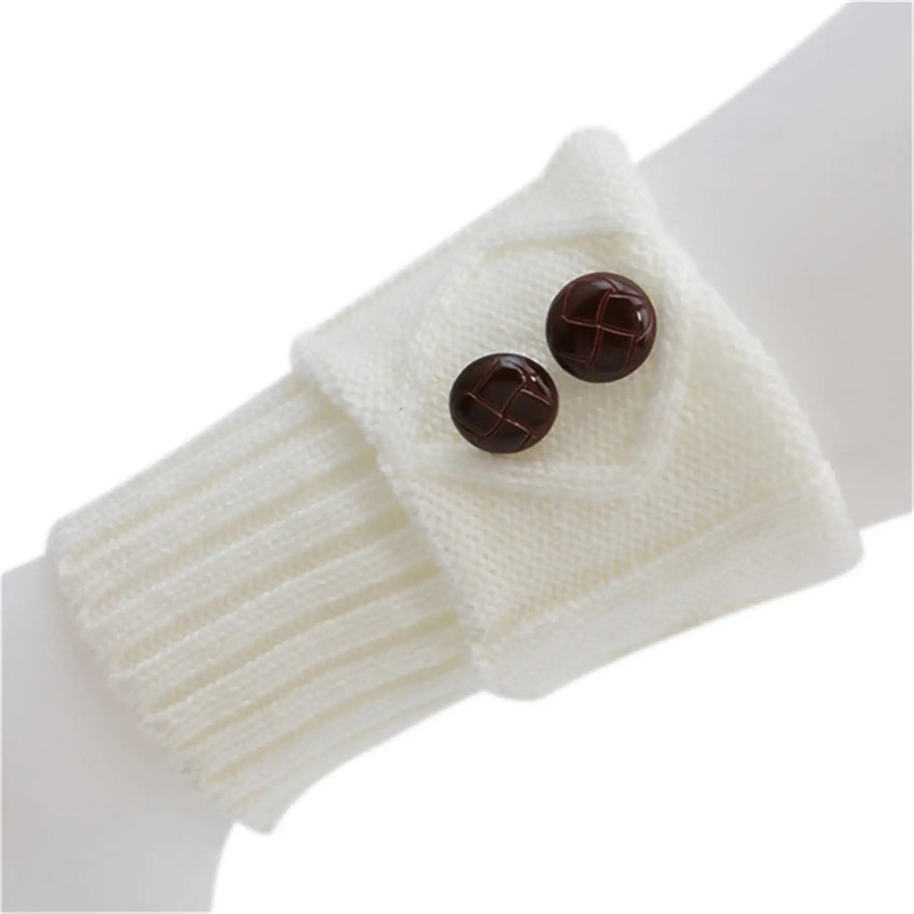 Winter Women Leg Warmers Socks Sports Outdoor Knit Boot Toppers Button Crochet