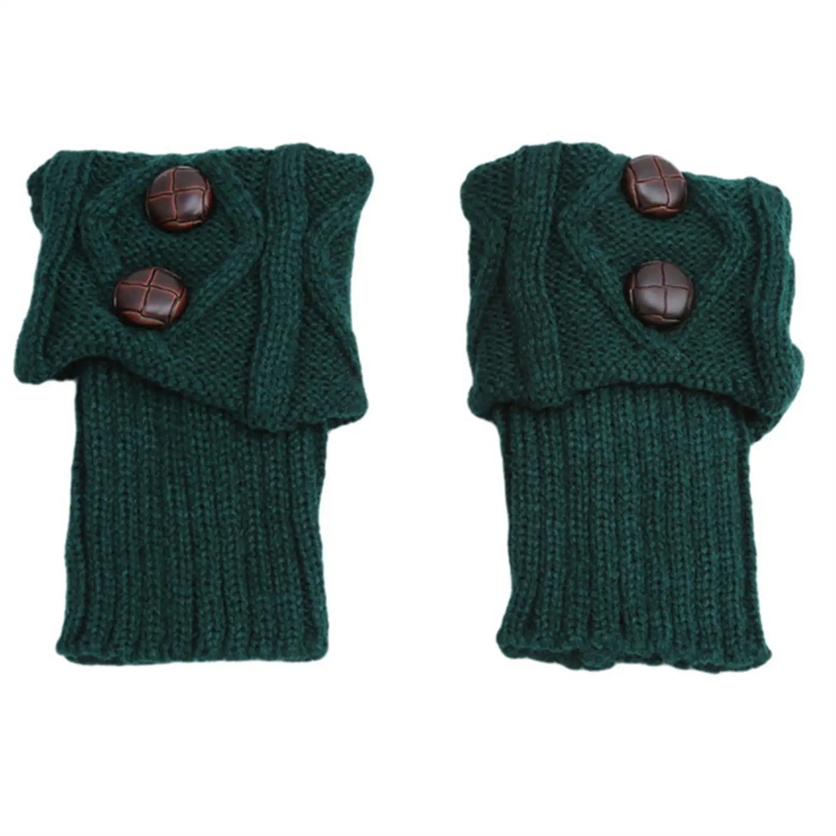 Winter Women Leg Warmers Socks Sports Outdoor Knit Boot Toppers Button Crochet