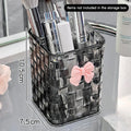 Desktop Pen Holder And Storage Box, Featuring A Bow Decoration And Storage Basket, Suitable For Storing Office Supplies