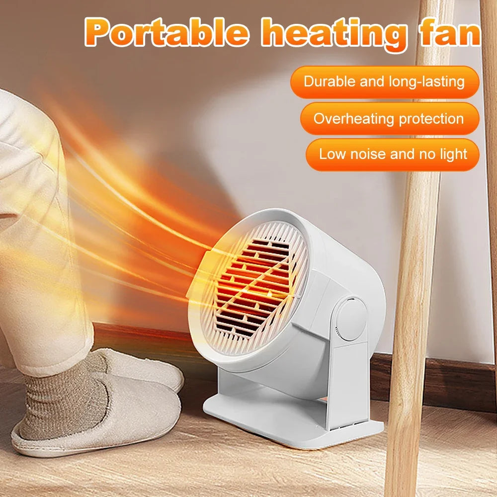 Portable Desktop Electric Heater for Home and Office, Mini Warm Air Fan for Desk Use and Foot Warmer for Cozy Comfort