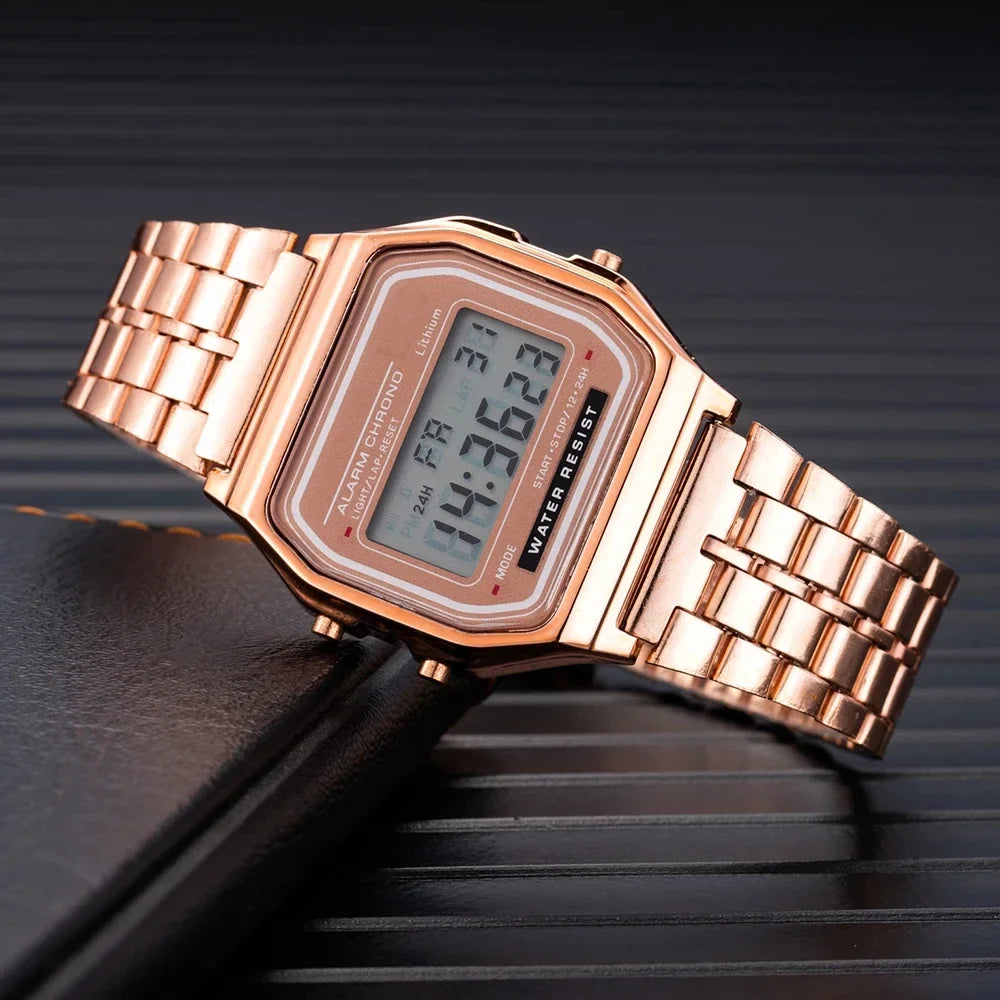 2025Digital Watches For Men Sports Waterproof Bracelet Clock Gold Electronice LED Wristwatch Women