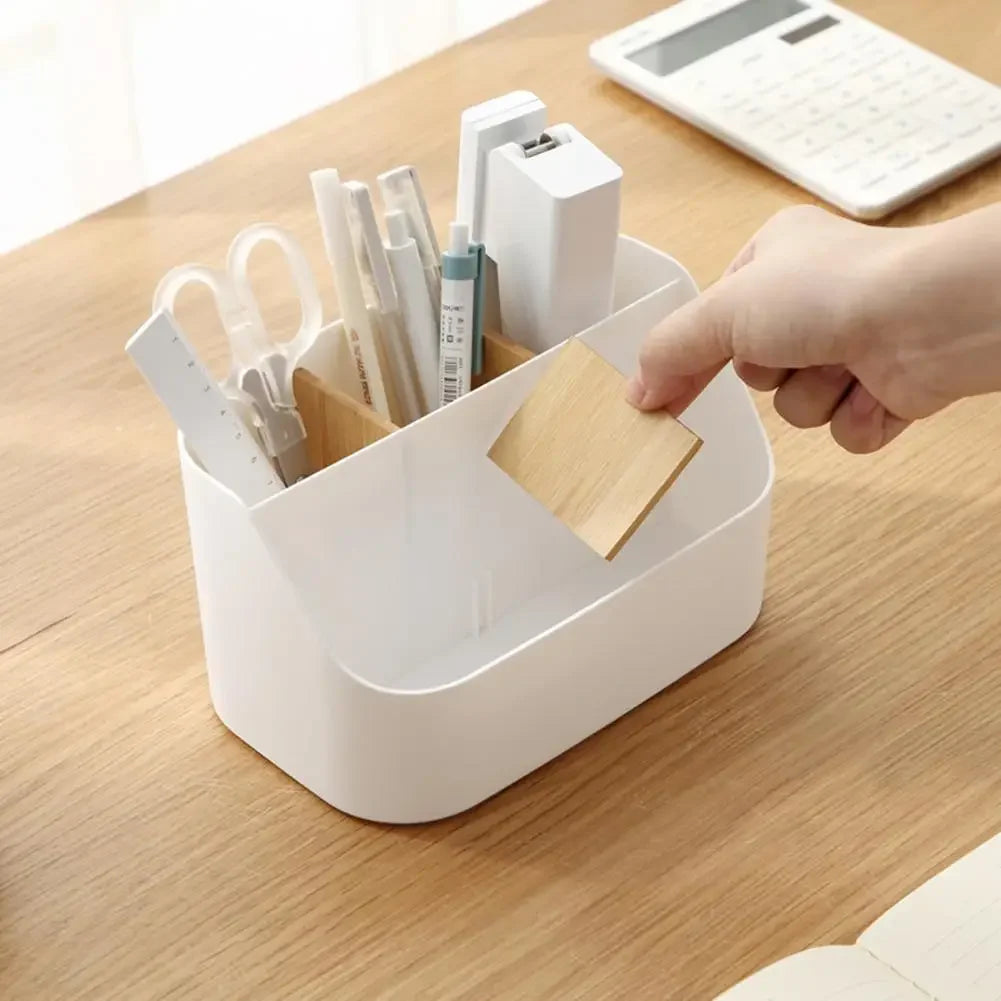 Desk Storage Box Office Supplies Box Makeup Cosmetic Desktop Organizer Plastic Storage Dividing Box for Office Living Room