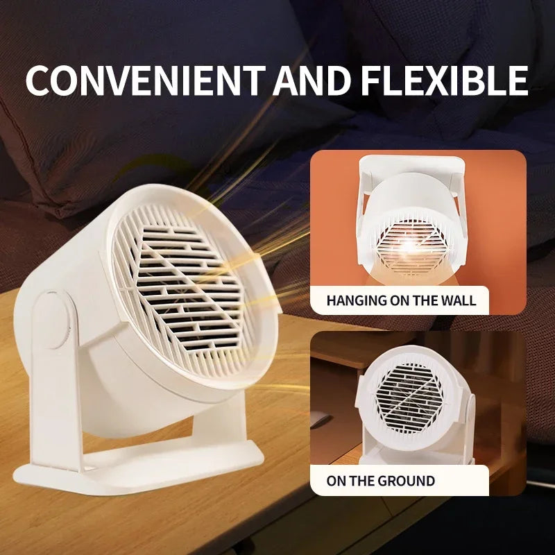 Portable Desktop Electric Heater for Home and Office, Mini Warm Air Fan for Desk Use and Foot Warmer for Cozy Comfort