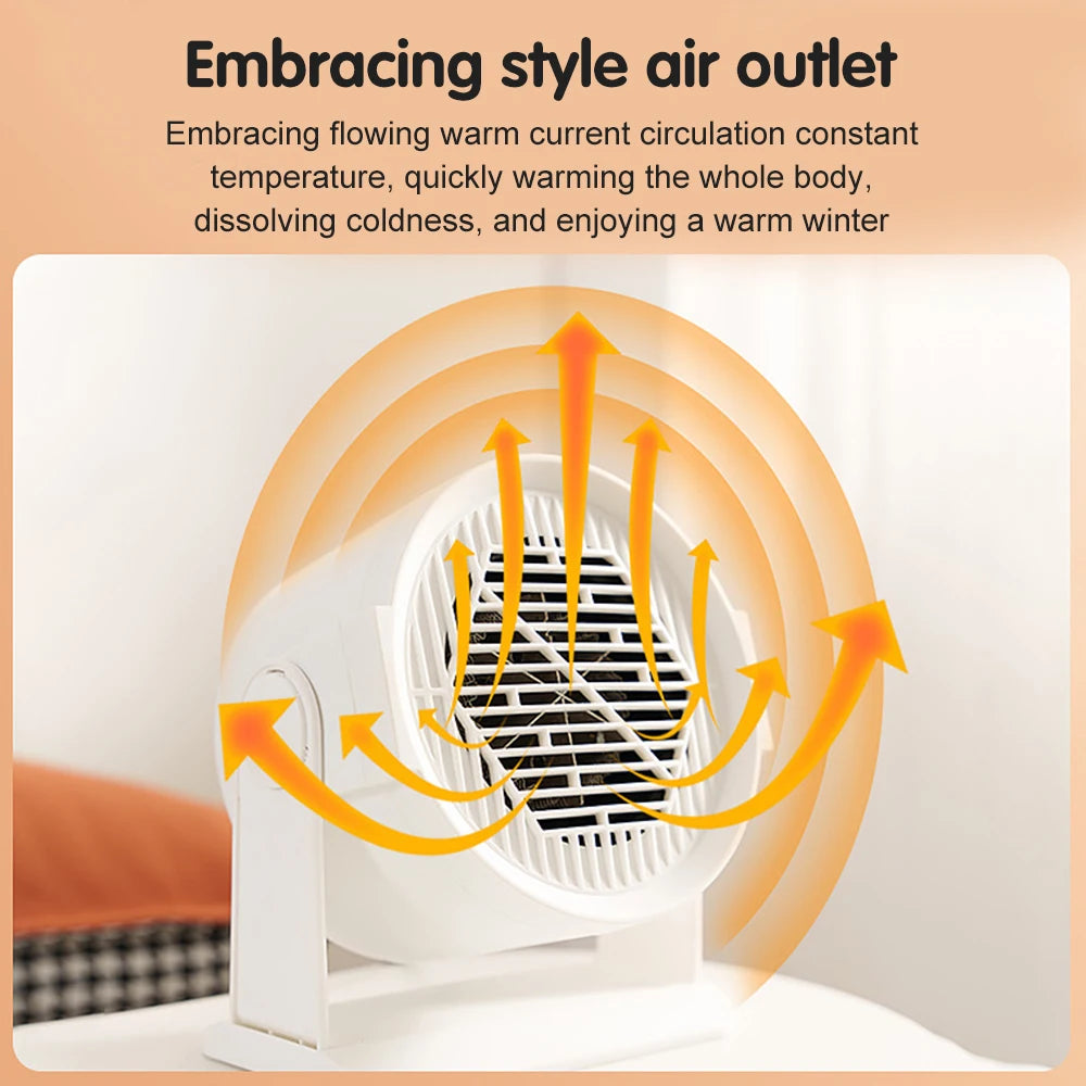 Portable Desktop Electric Heater for Home and Office, Mini Warm Air Fan for Desk Use and Foot Warmer for Cozy Comfort