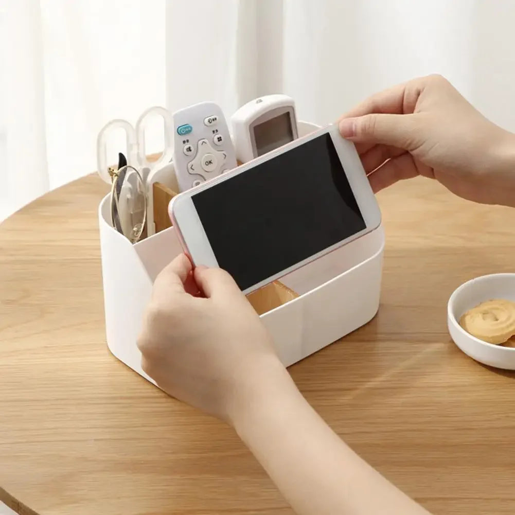 Desk Storage Box Office Supplies Box Makeup Cosmetic Desktop Organizer Plastic Storage Dividing Box for Office Living Room