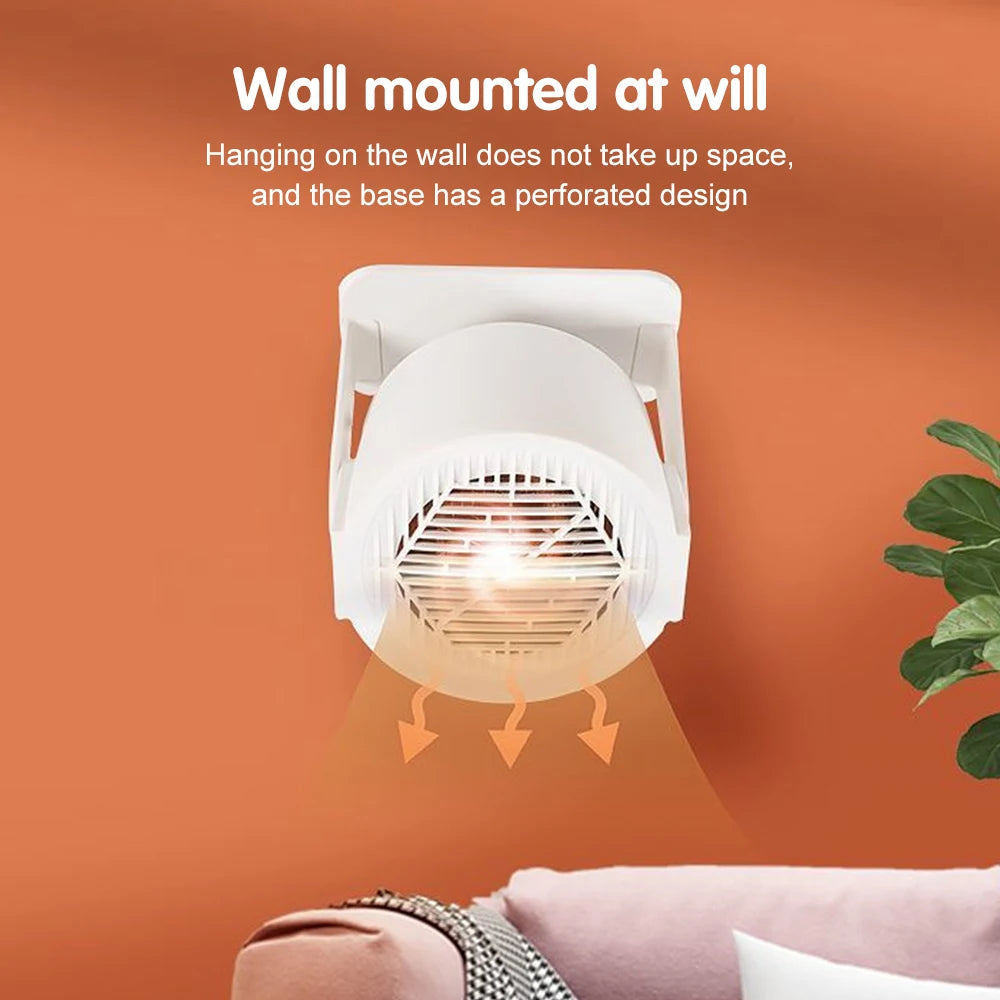 Portable Desktop Electric Heater for Home and Office, Mini Warm Air Fan for Desk Use and Foot Warmer for Cozy Comfort