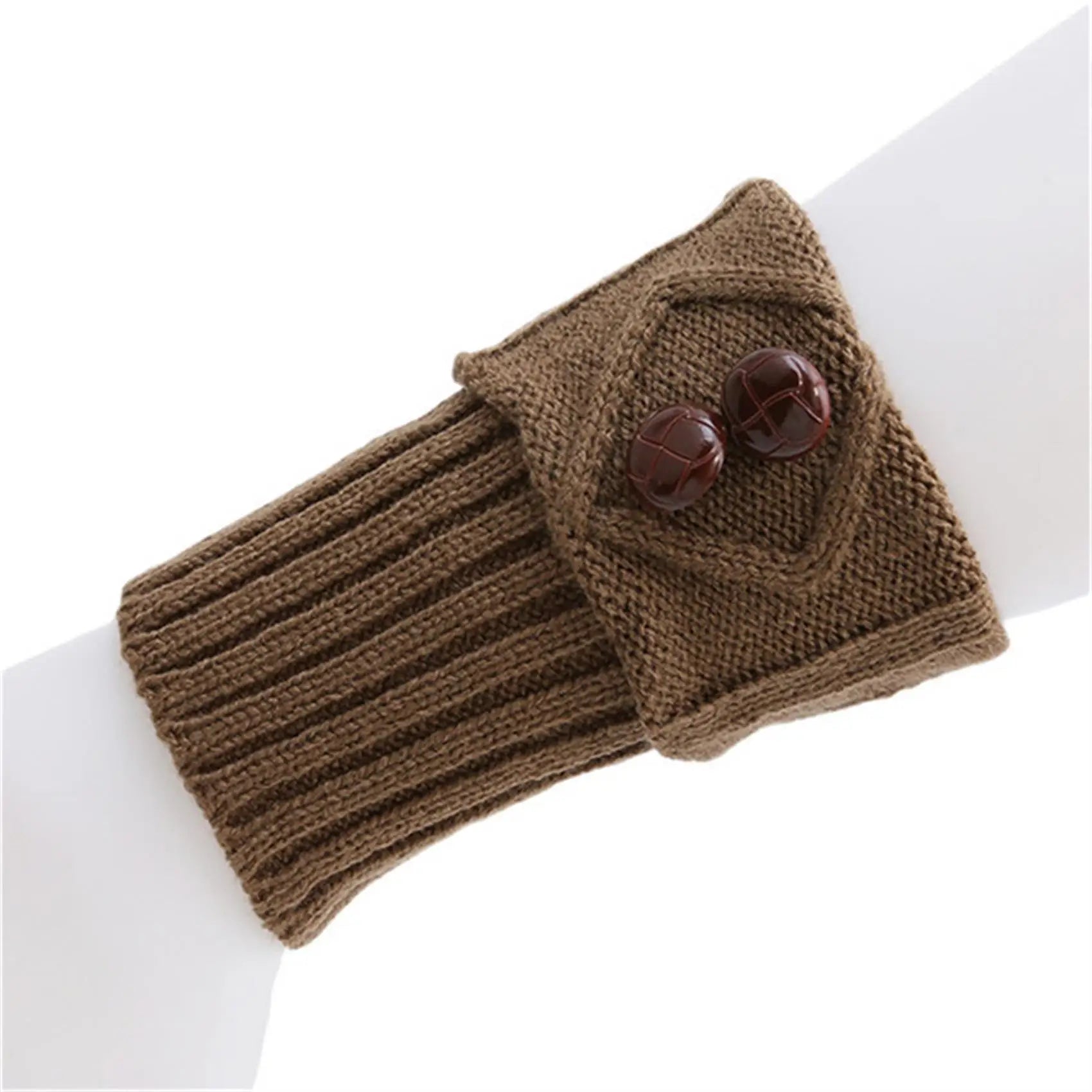 Winter Women Leg Warmers Socks Sports Outdoor Knit Boot Toppers Button Crochet