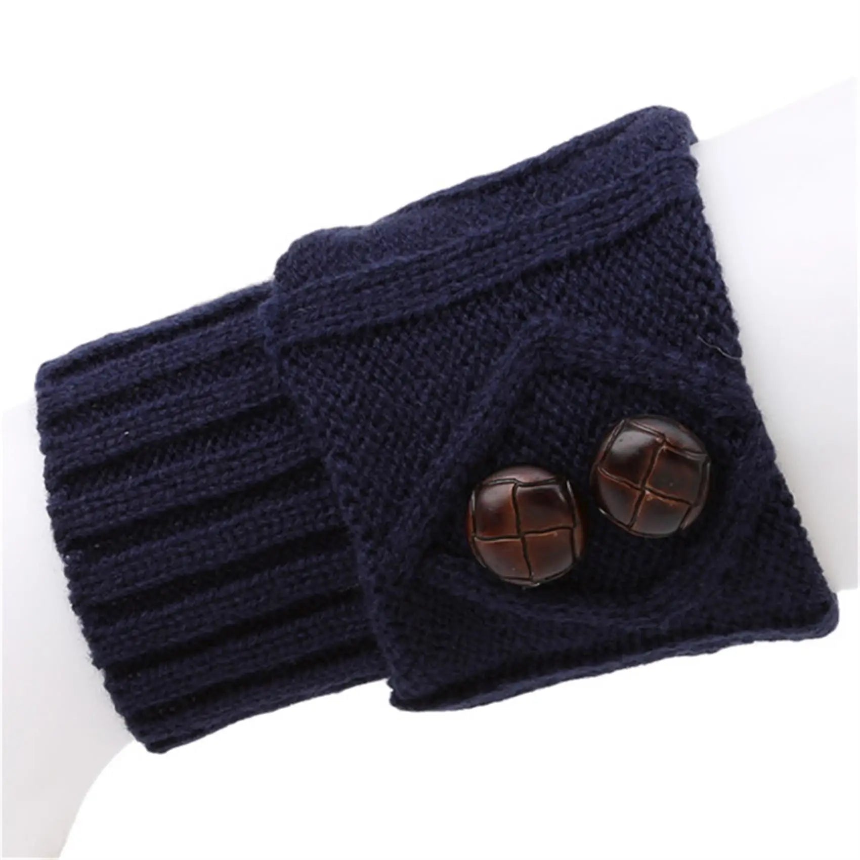 Winter Women Leg Warmers Socks Sports Outdoor Knit Boot Toppers Button Crochet