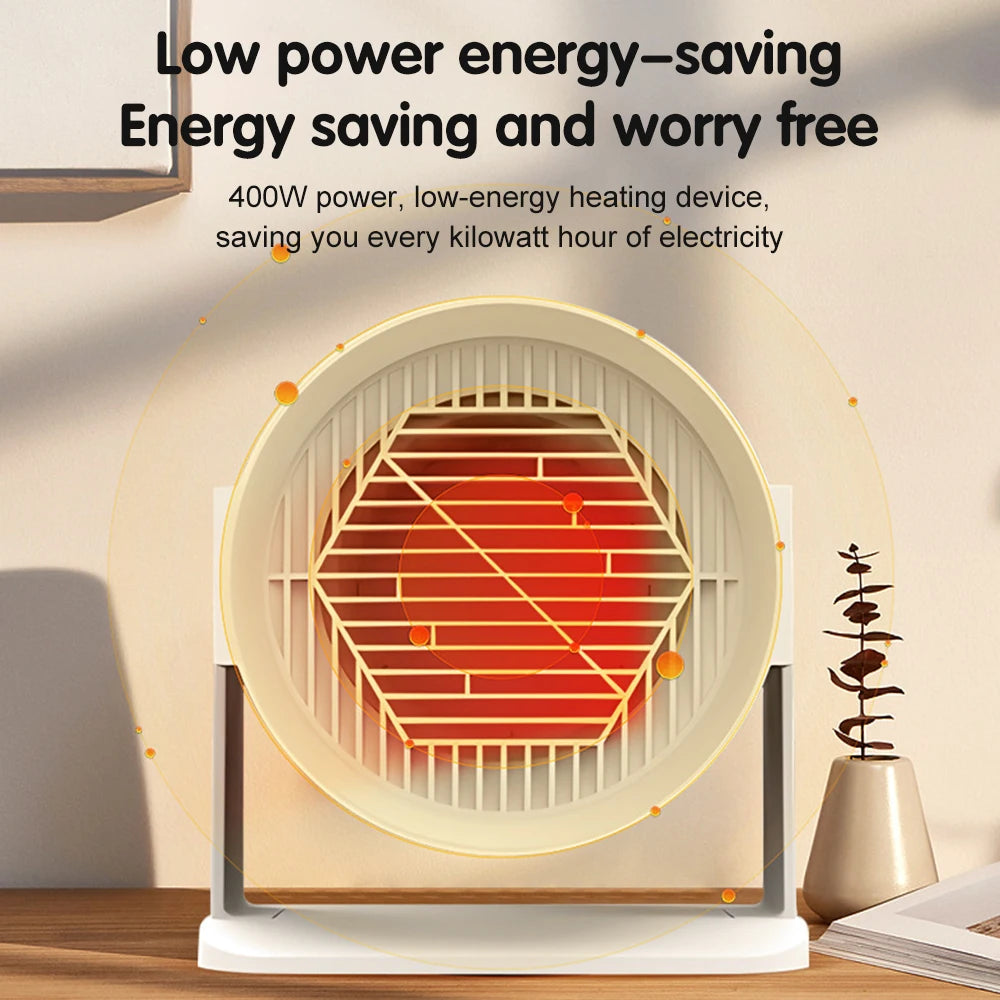 Portable Desktop Electric Heater for Home and Office, Mini Warm Air Fan for Desk Use and Foot Warmer for Cozy Comfort