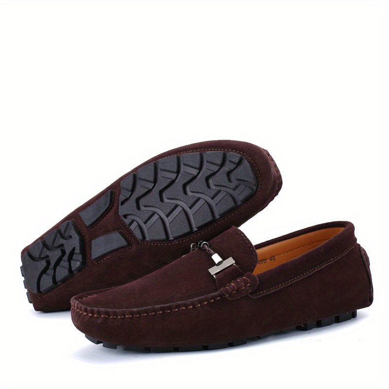Men's Trendy Breathable Slip On Lace Free Loafers, Causal Outdoor Walking Shoes
