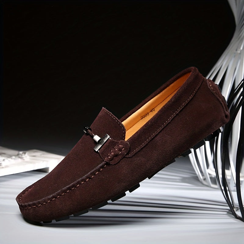 Men's Trendy Breathable Slip On Lace Free Loafers, Causal Outdoor Walking Shoes